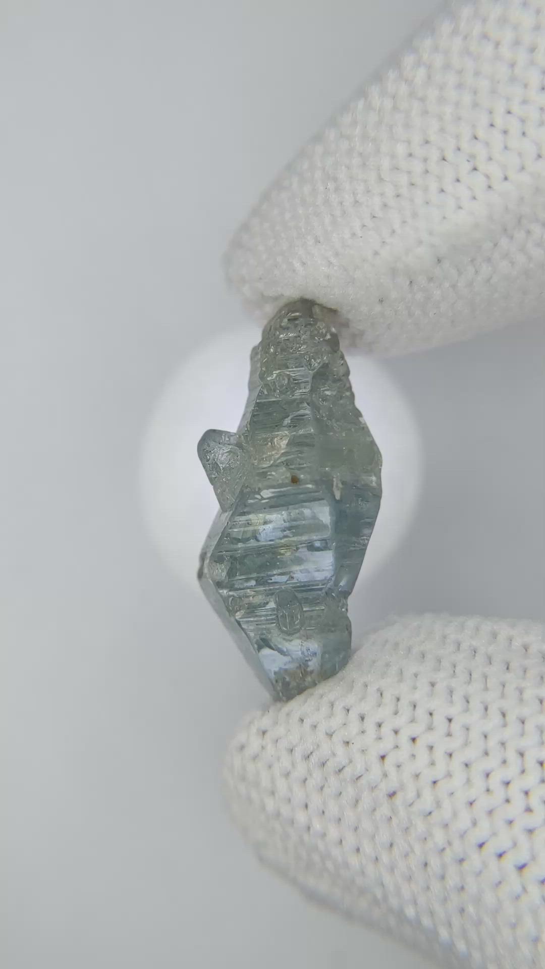 12.18 Ct. Greenish Blue Sapphire Crystal from Ceylon (Sri Lanka) Size Video