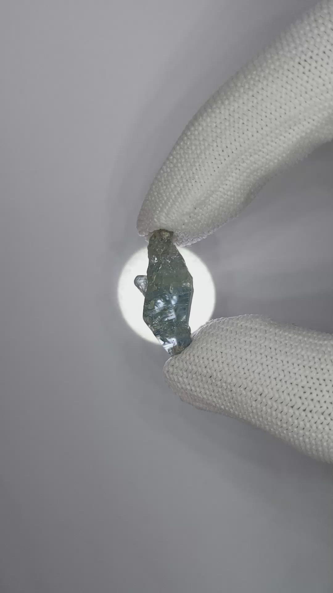 12.18 Ct. Greenish Blue Sapphire Crystal from Ceylon (Sri Lanka) Size Video