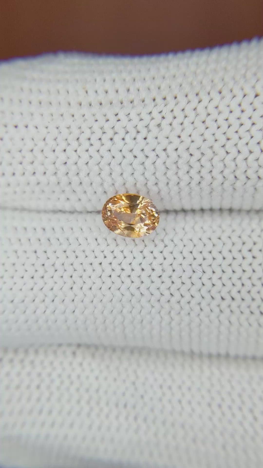 1.04 Ct. Peach Sapphire from Ceylon (Sri Lanka) Size Video