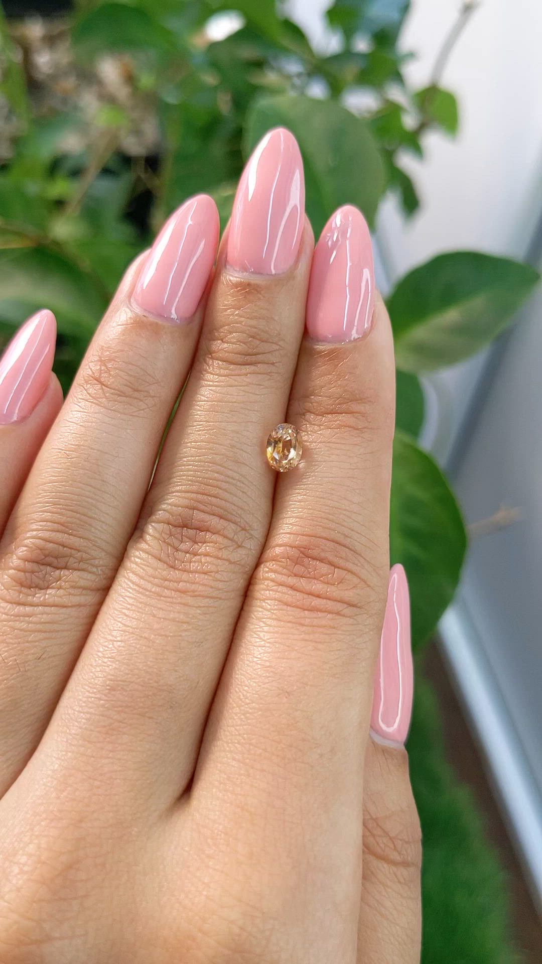 1.04 Ct. Peach Sapphire from Ceylon (Sri Lanka) Size Video