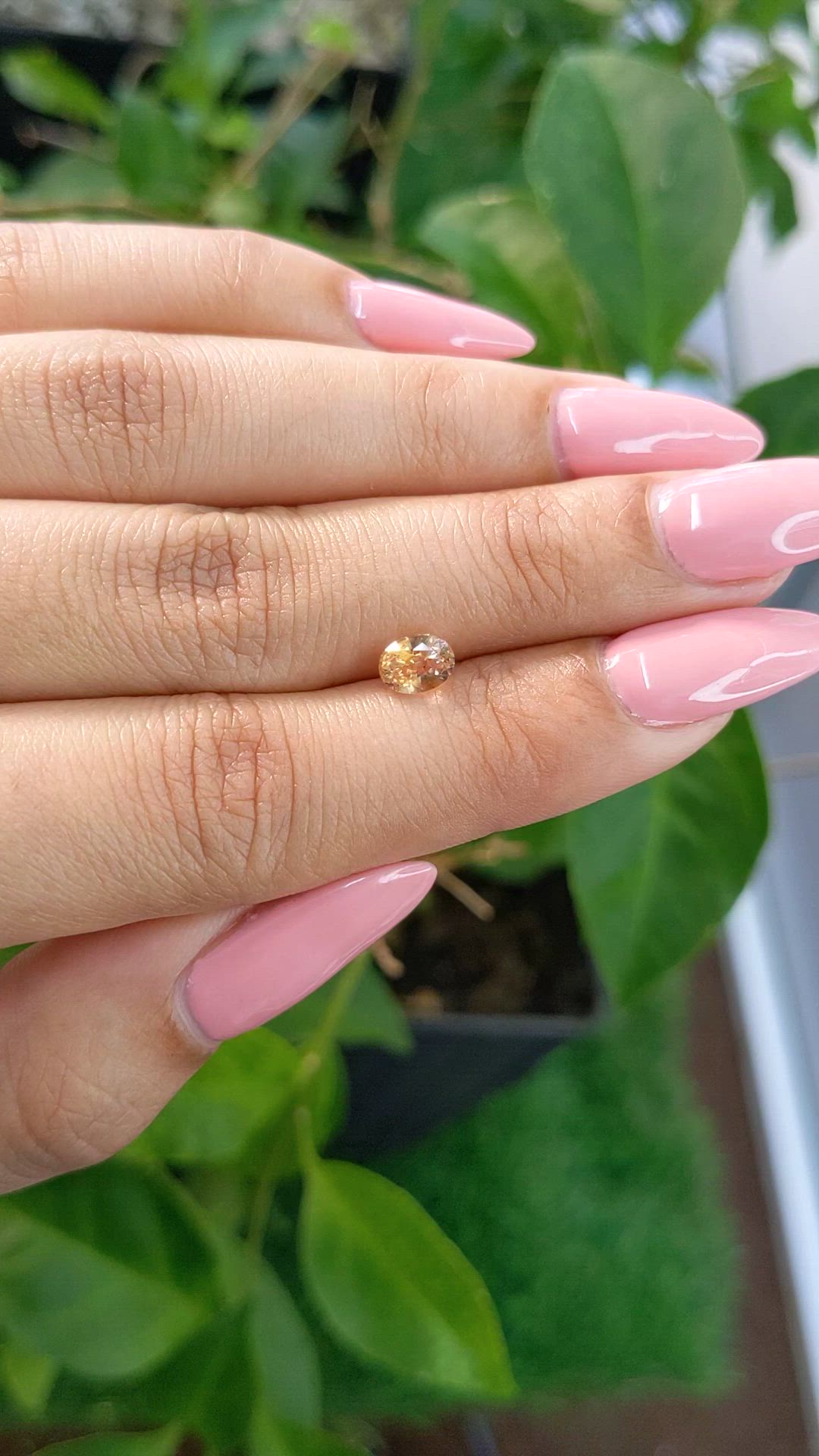 1.04 Ct. Peach Sapphire from Ceylon (Sri Lanka) Size Video