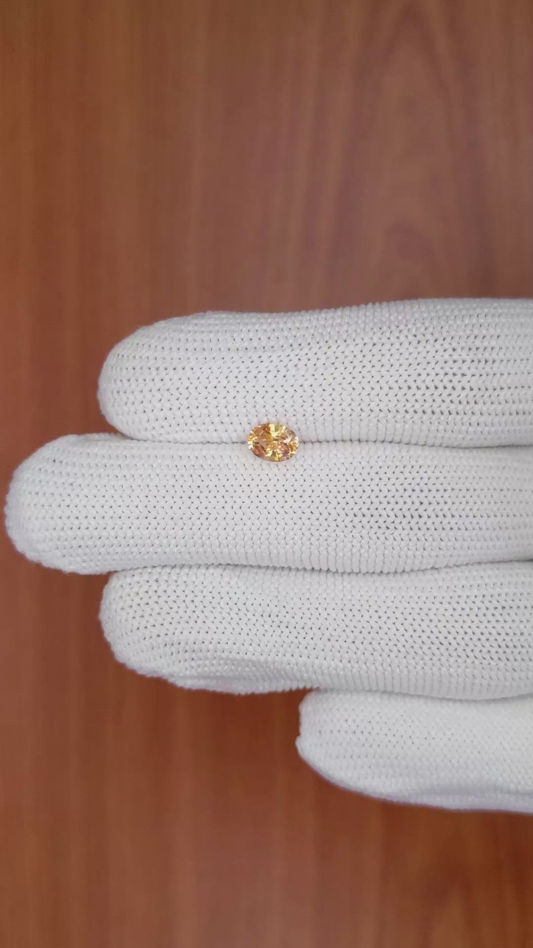 1.04 Ct. Peach Sapphire from Ceylon (Sri Lanka) Size Video