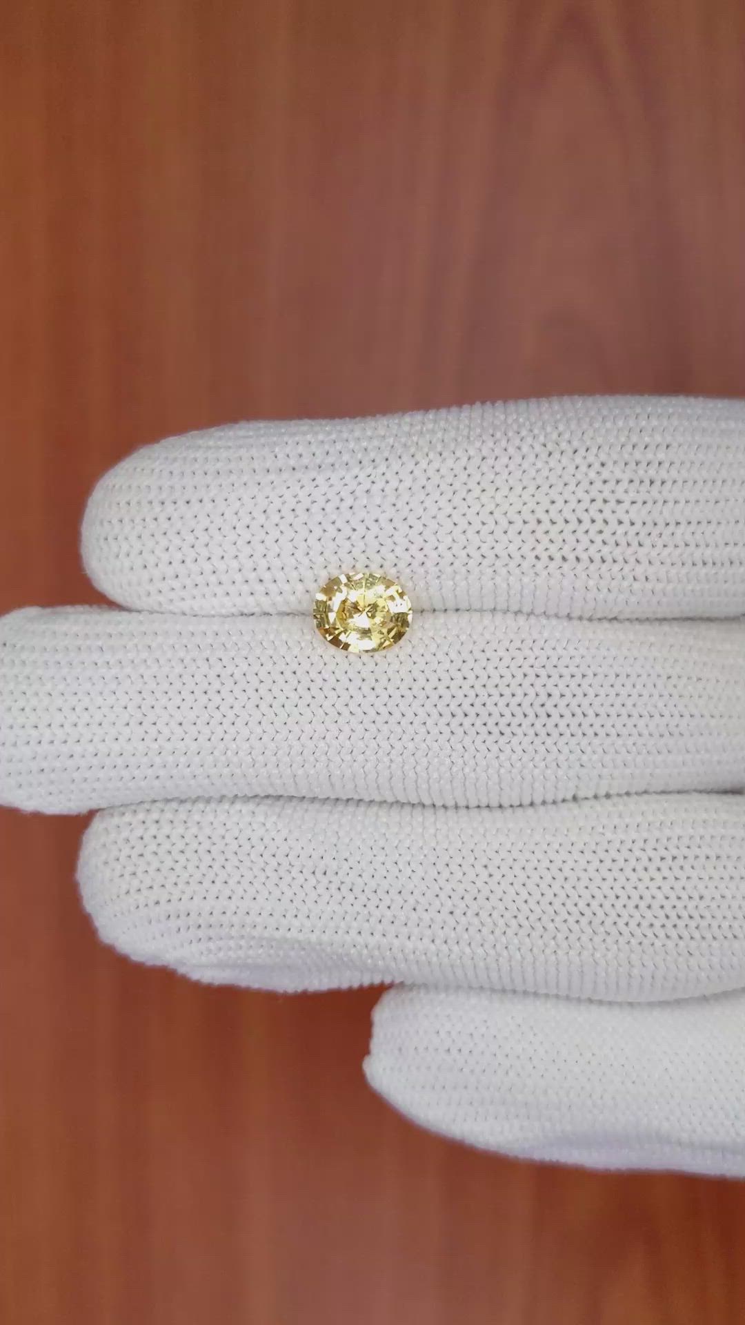 1.40 Ct. Yellow Sapphire from Ceylon (Sri Lanka) Size Video