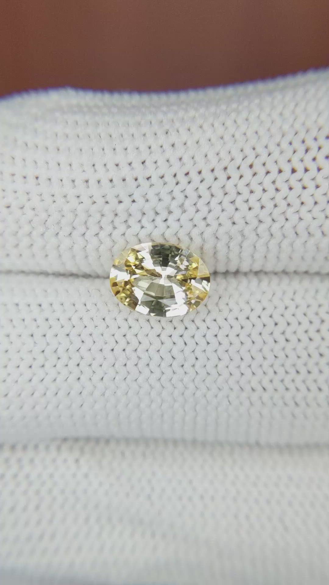 1.57 Ct. Yellow Sapphire from Ceylon (Sri Lanka) Size Video