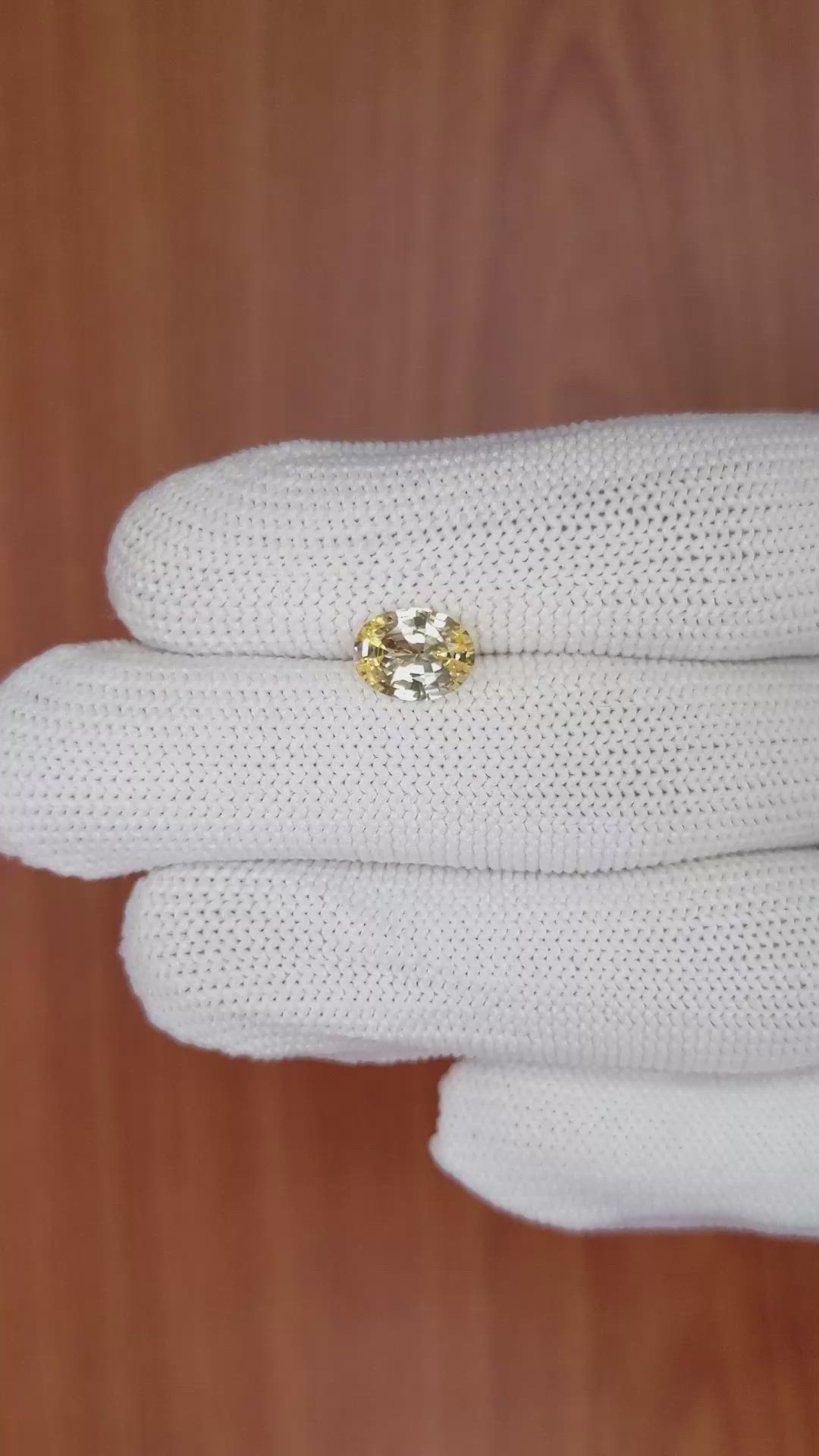 1.57 Ct. Yellow Sapphire from Ceylon (Sri Lanka) Size Video