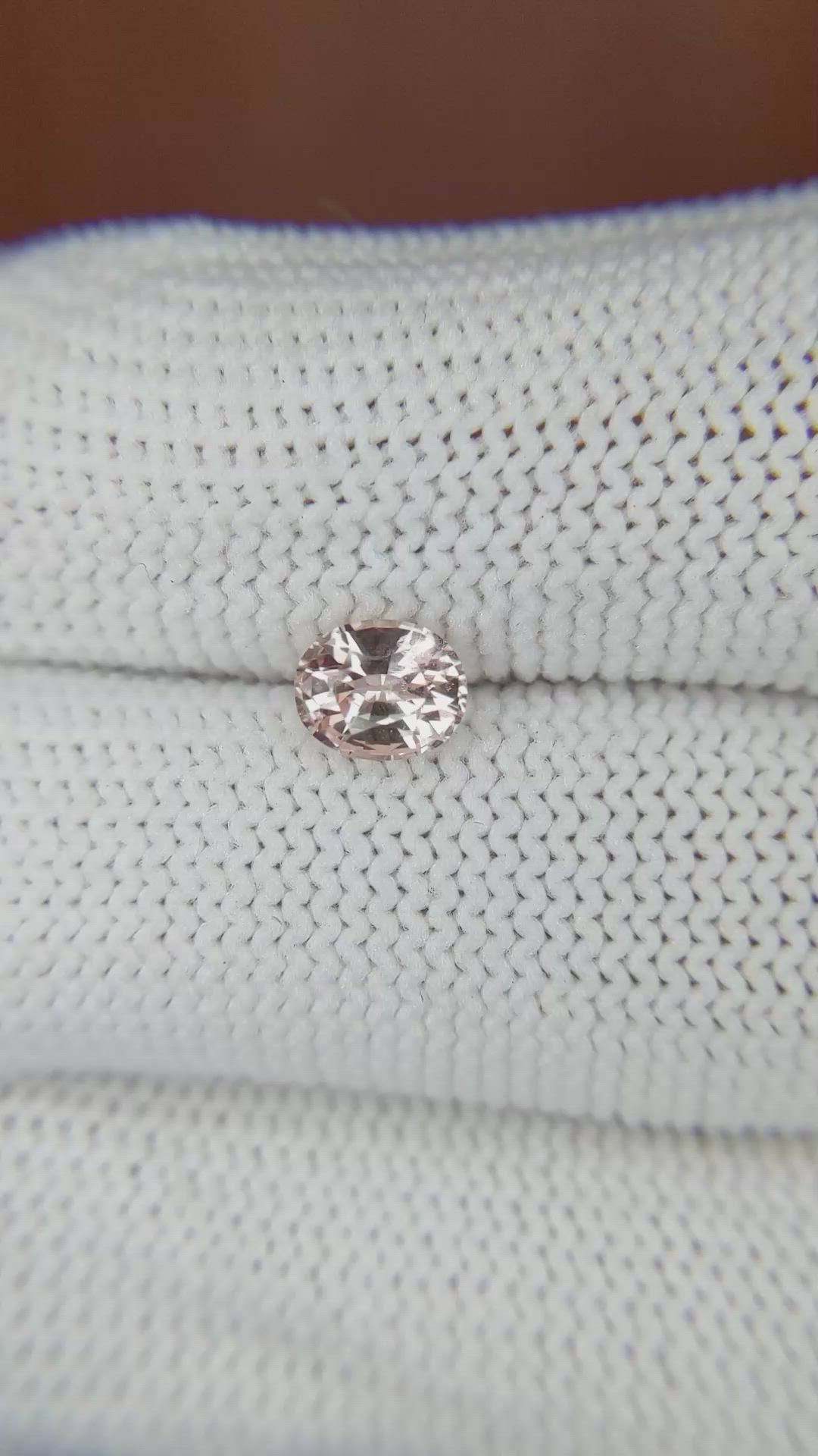 0.79 Ct. Peach Sapphire from Ceylon (Sri Lanka) Size Video