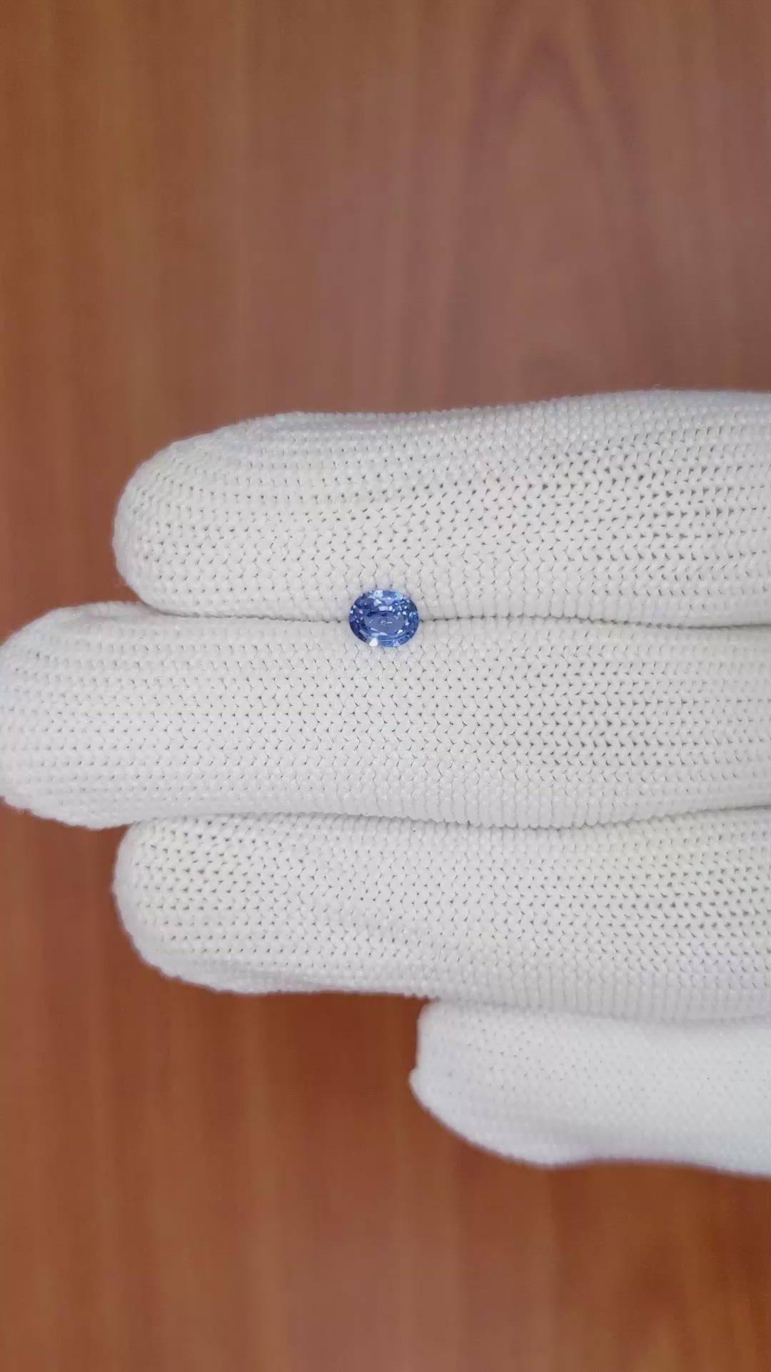 0.48 Ct. Blue Sapphire from Ceylon (Sri Lanka) Size Video