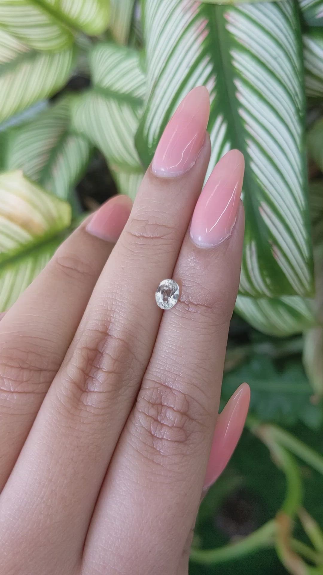 0.78 Ct. White Sapphire from Ceylon (Sri Lanka) Size Video