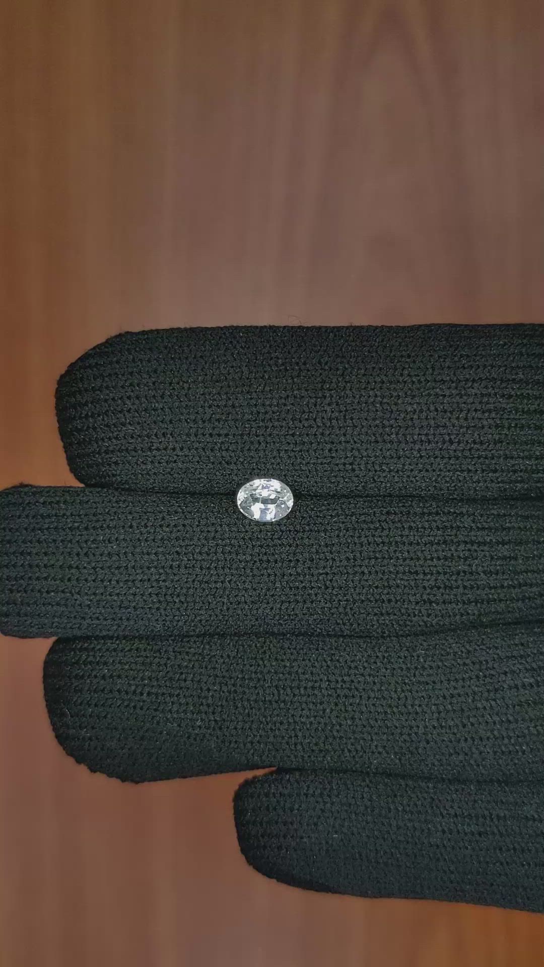 0.78 Ct. White Sapphire from Ceylon (Sri Lanka) Size Video