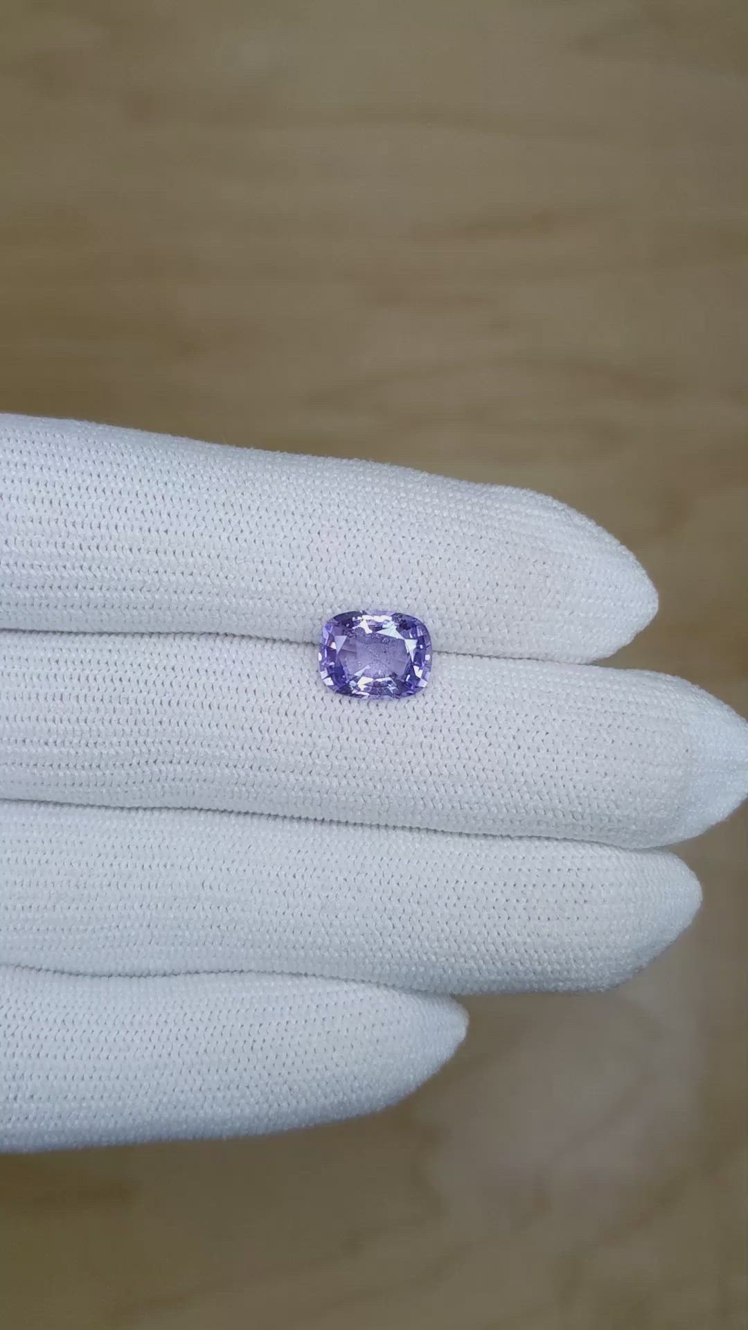 2.65 Ct. Violet Sapphire from Ceylon (Sri Lanka) Size Video