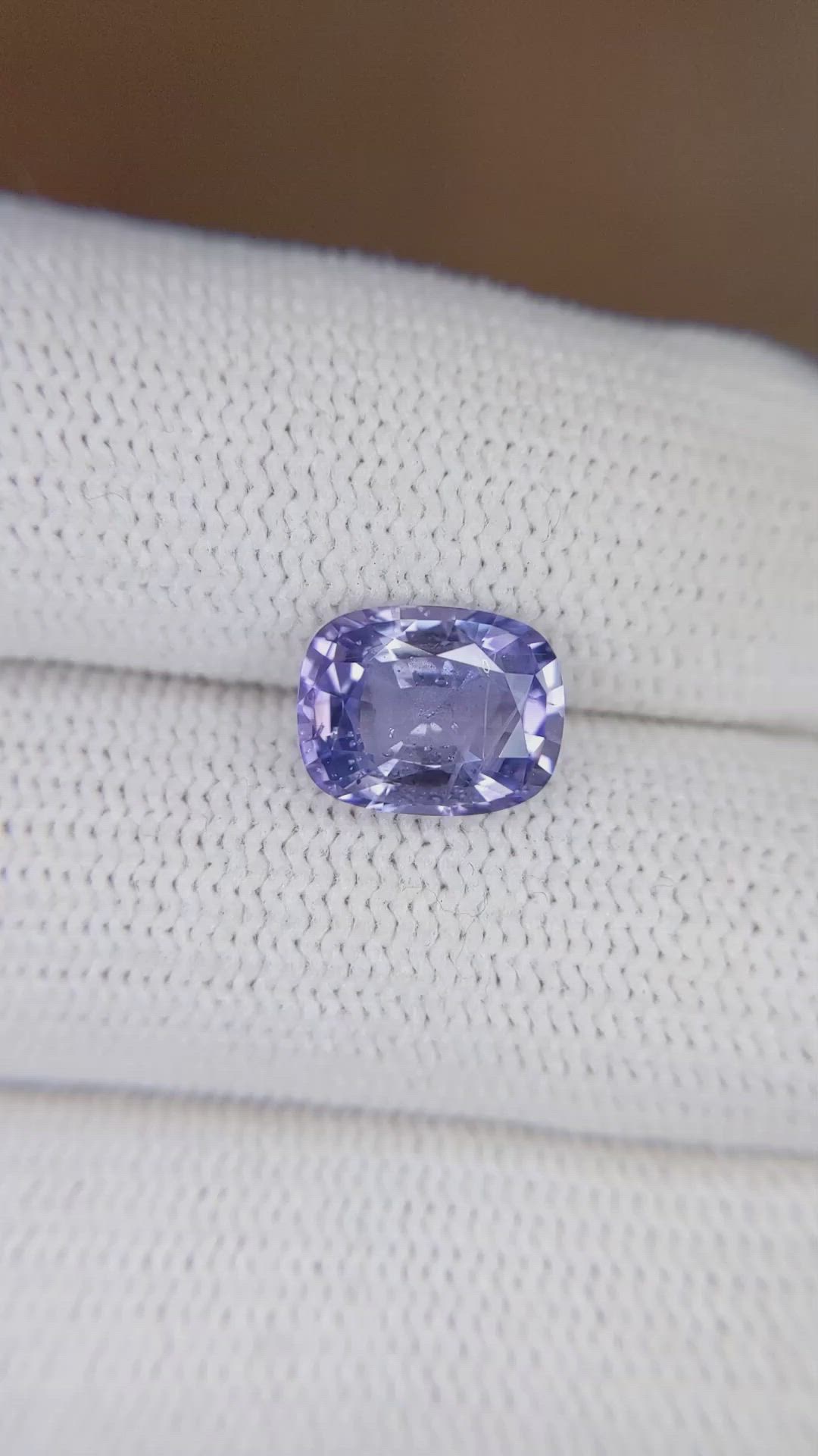 2.65 Ct. Violet Sapphire from Ceylon (Sri Lanka) Size Video