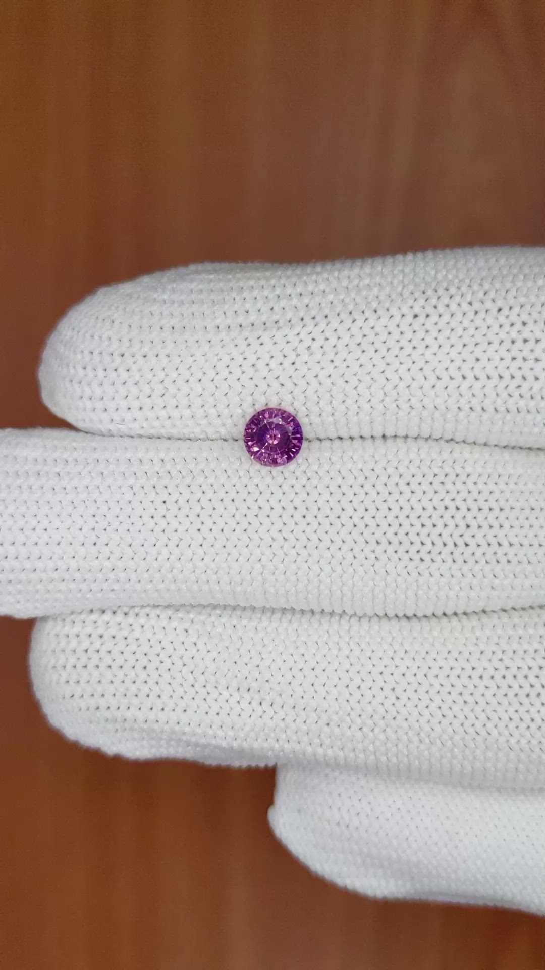 0.64 Ct. Purplish Pink Sapphire from Ceylon (Sri Lanka) Size Video