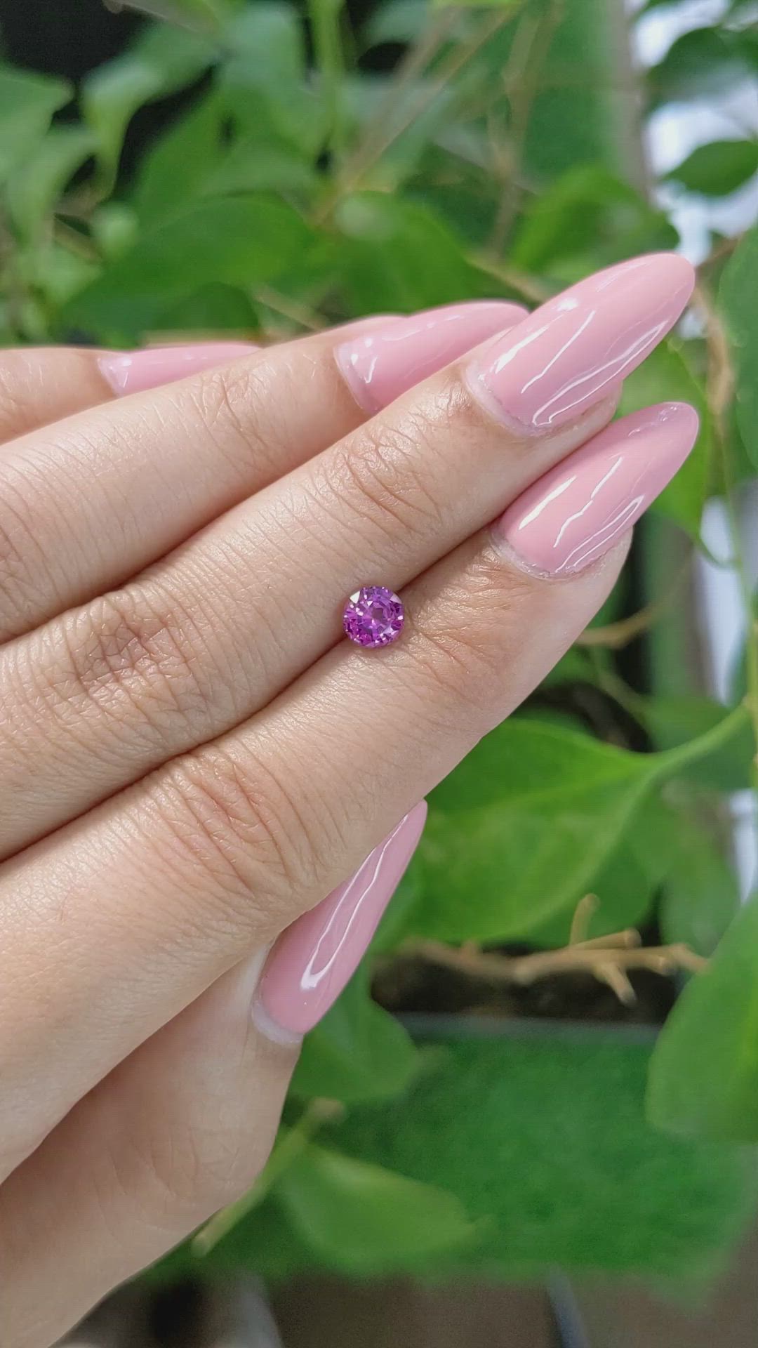 0.64 Ct. Purplish Pink Sapphire from Ceylon (Sri Lanka) Size Video