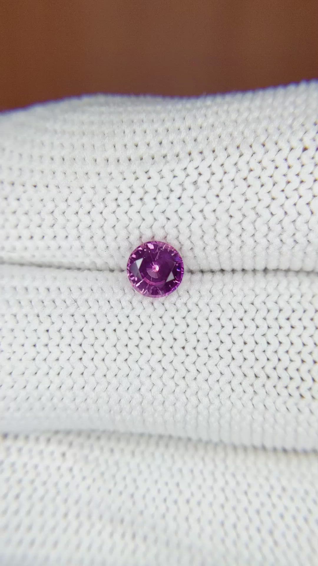 0.64 Ct. Purplish Pink Sapphire from Ceylon (Sri Lanka) Size Video