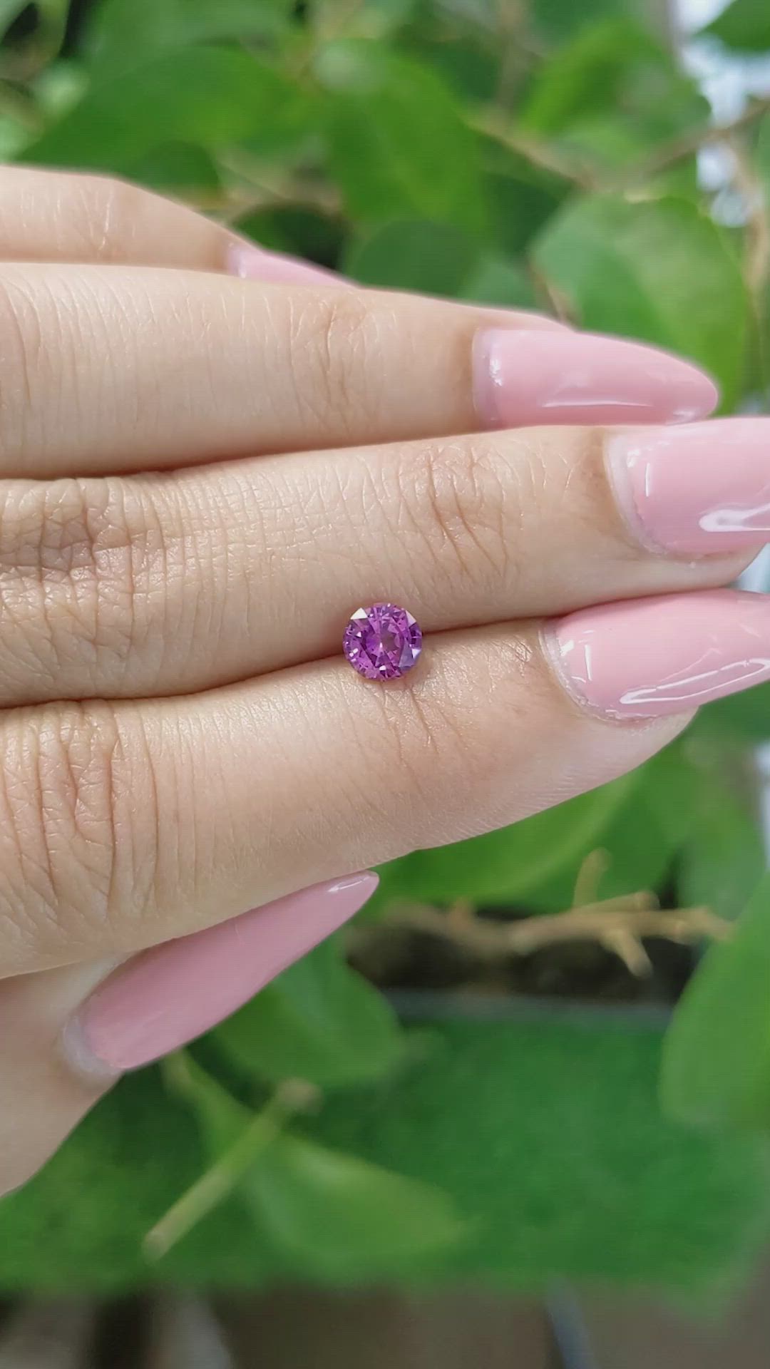 0.64 Ct. Purplish Pink Sapphire from Ceylon (Sri Lanka) Size Video