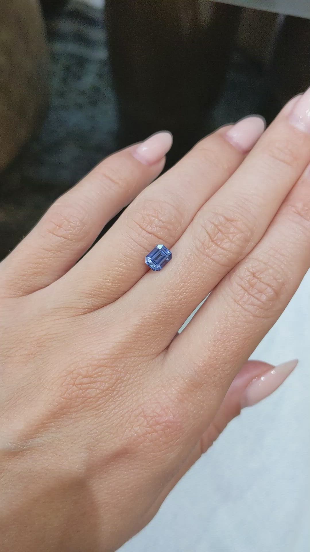 1.05 Ct. Blue Sapphire from Ceylon (Sri Lanka) Size Video
