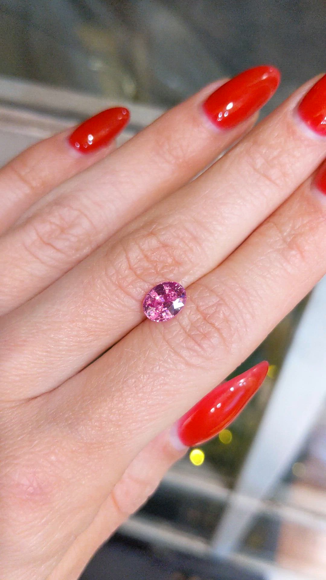 1.58 Ct. Pink Sapphire from Ceylon (Sri Lanka) Size Video
