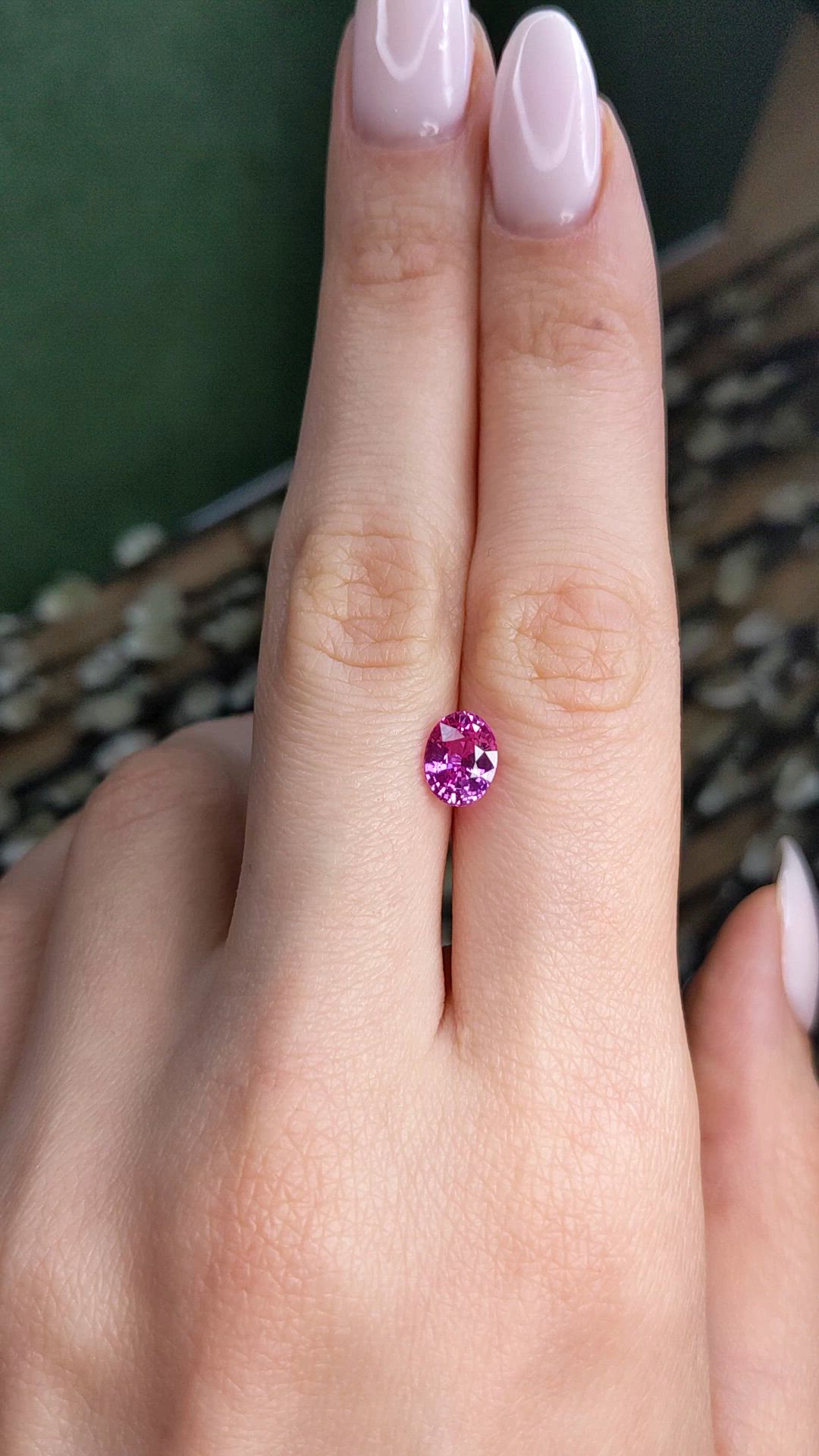 1.58 Ct. Purplish Pink Sapphire from Ceylon (Sri Lanka) Size Video
