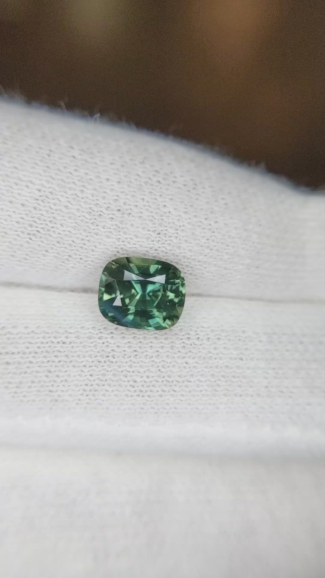 2.29 Ct. Bluish Green Sapphire from Madagascar Size Video