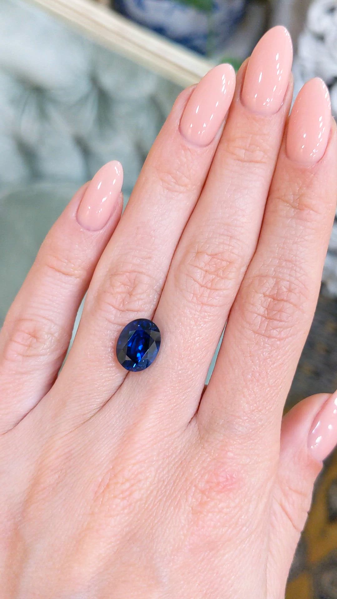 5.29 Ct. Blue Sapphire from Ceylon (Sri Lanka) Size Video