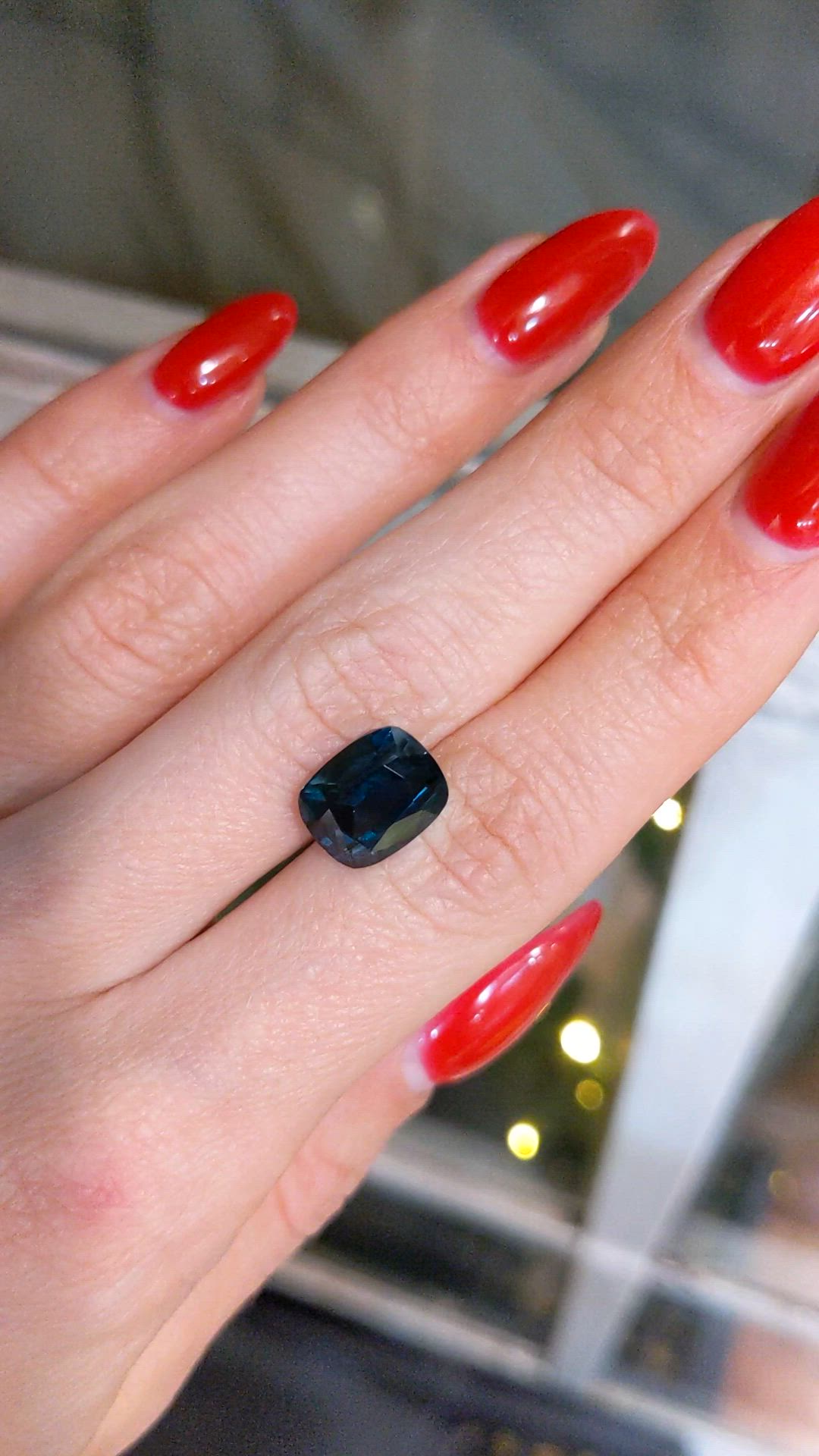 6.09 Ct. Greenish Blue Sapphire from Ceylon (Sri Lanka) Size Video