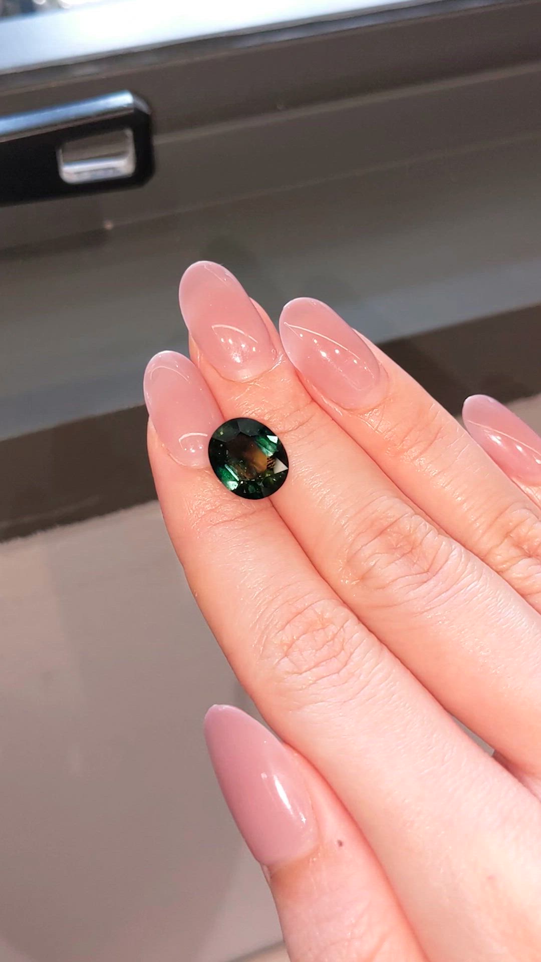 5.74 Ct. Bluish Green Sapphire from Ceylon (Sri Lanka) Size Video