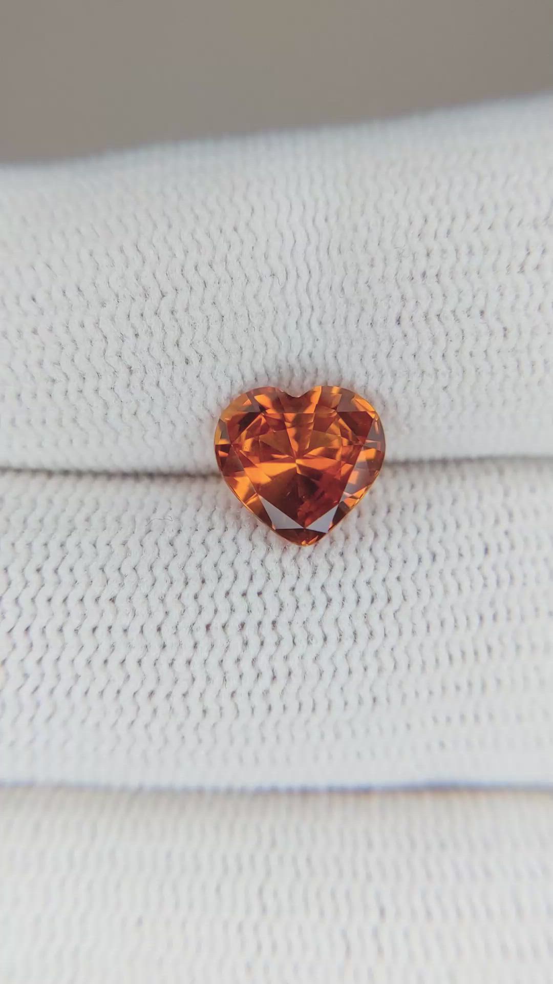 2.05 Ct. Orange Sapphire from Ceylon (Sri Lanka) Size Video