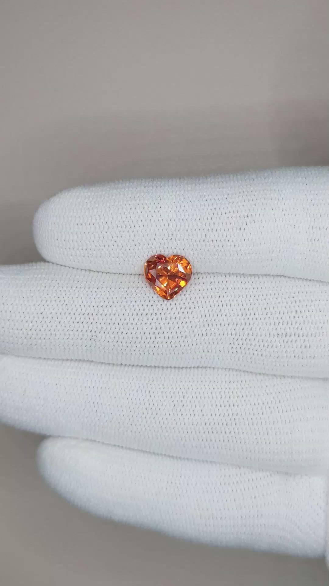 2.05 Ct. Orange Sapphire from Ceylon (Sri Lanka) Size Video