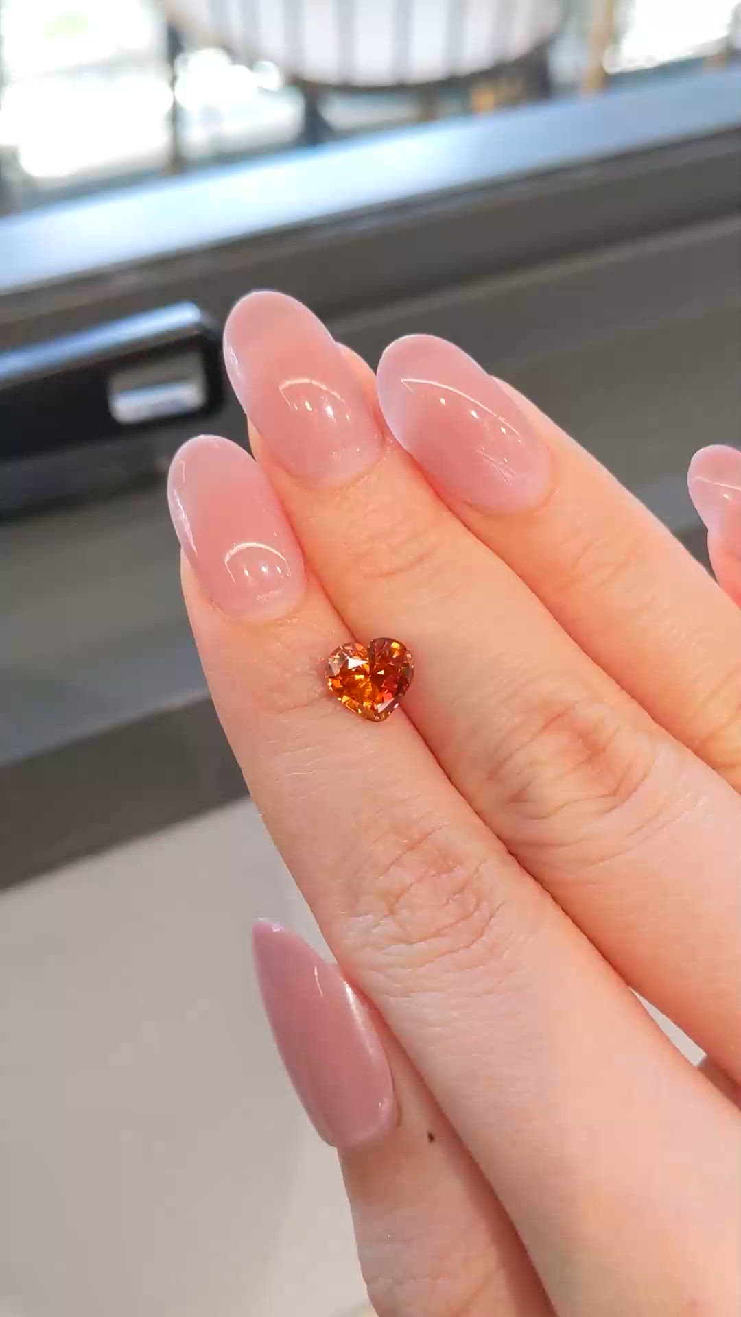 2.05 Ct. Orange Sapphire from Ceylon (Sri Lanka) Size Video