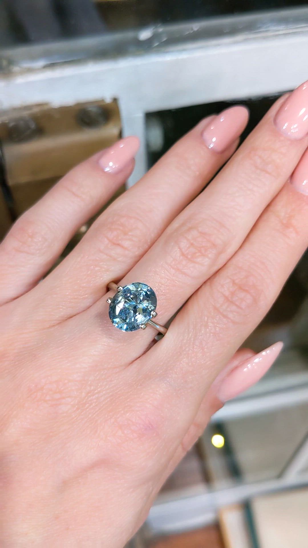 5.03 Ct. Bluish Green Sapphire from Ceylon (Sri Lanka) Size Video