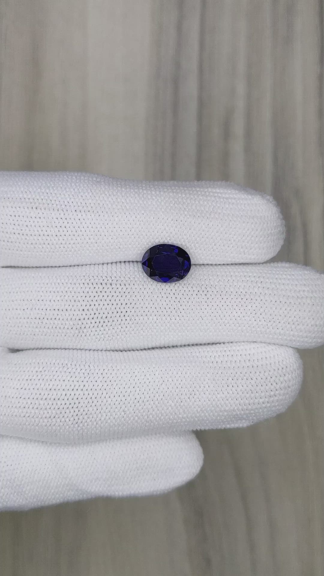 3.17 Ct. Purplish Blue Sapphire from Ceylon (Sri Lanka) Size Video