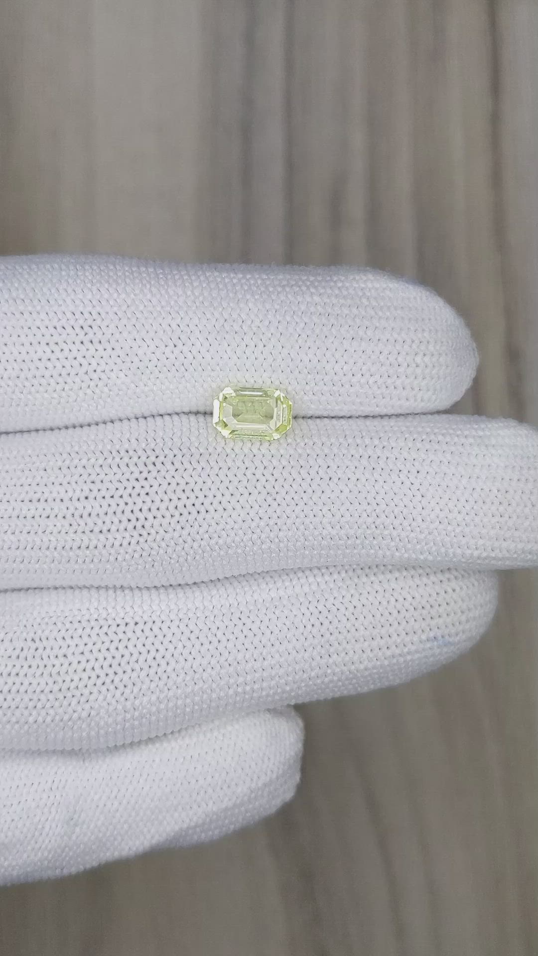 1.80 Ct. Greenish Yellow Sapphire from Ceylon (Sri Lanka) Size Video