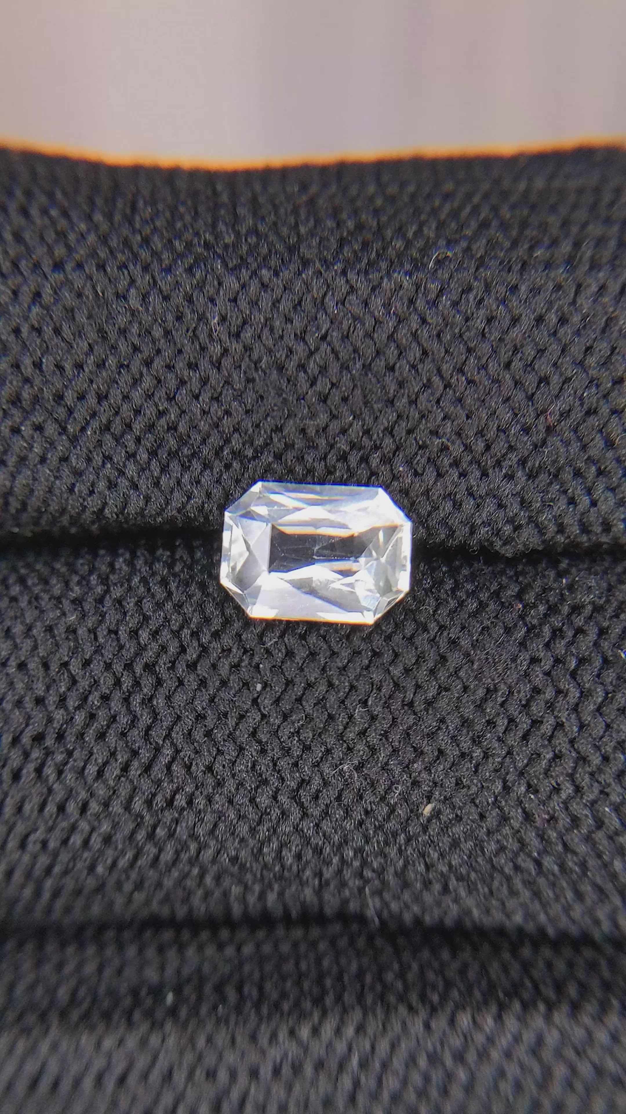 1.78 Ct. White Sapphire from Ceylon (Sri Lanka) Size Video