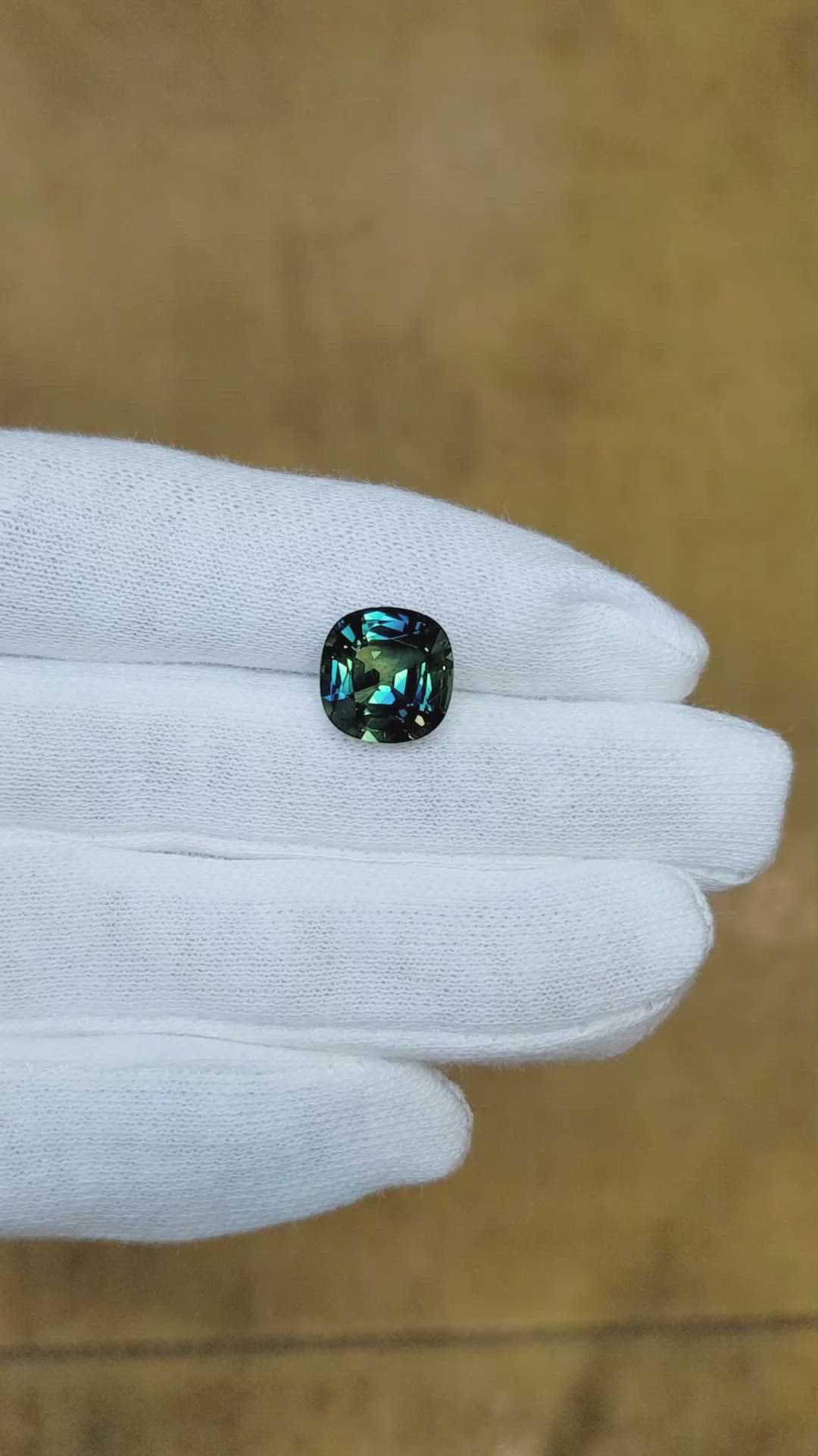 5.47 Ct. Bluish Green Sapphire from Madagascar Size Video