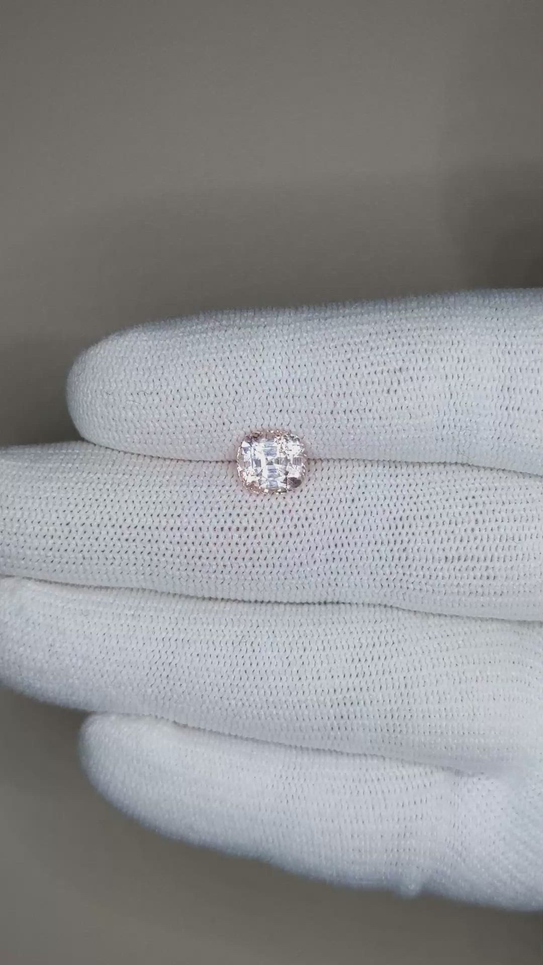 2.12 Ct. Peach Sapphire from Ceylon (Sri Lanka) Size Video