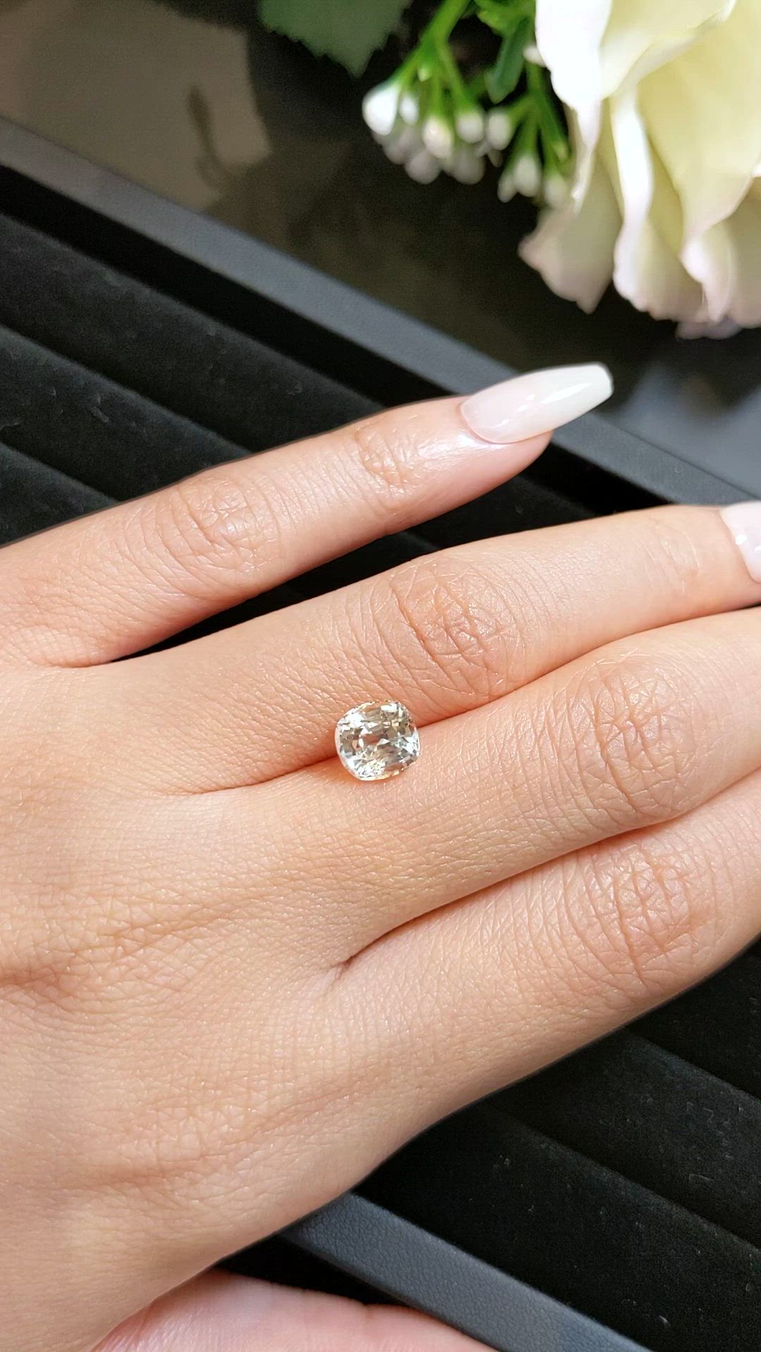 2.12 Ct. Peach Sapphire from Ceylon (Sri Lanka) Size Video