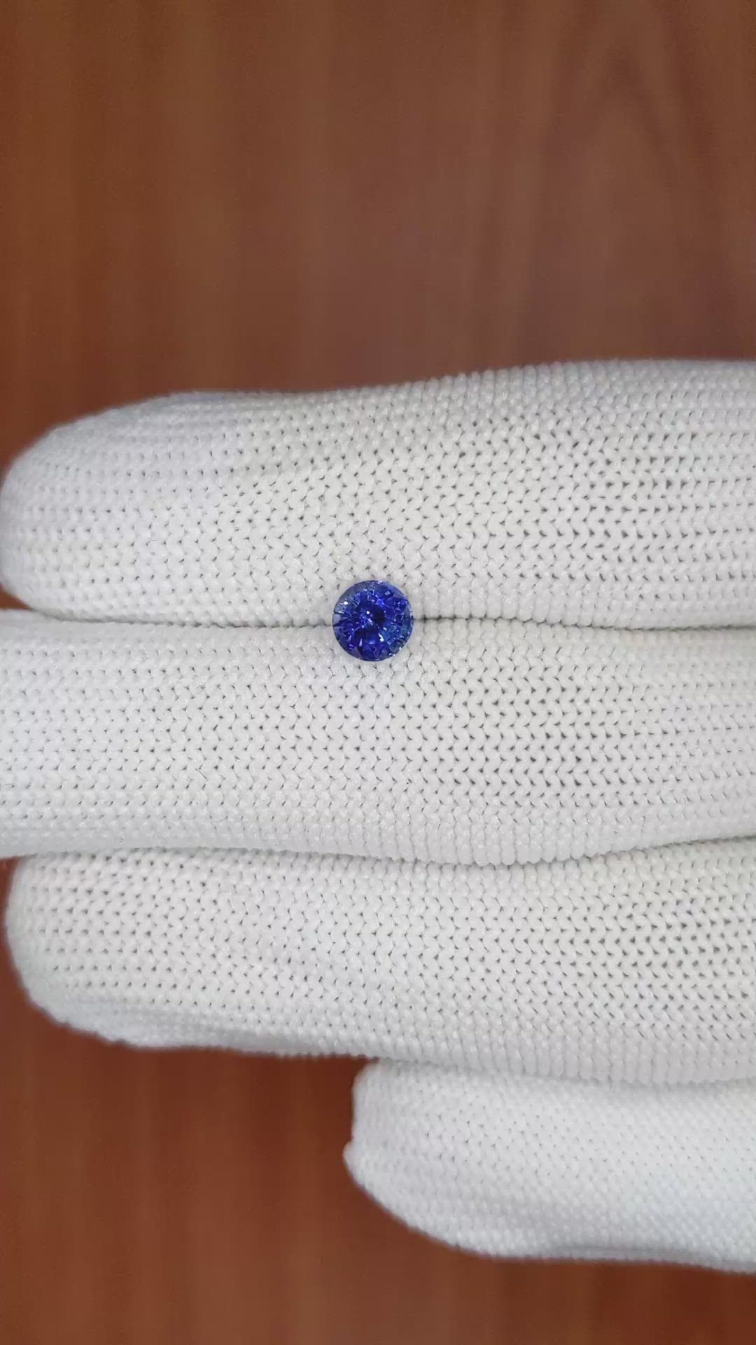 0.80 Ct. Blue Sapphire from Ceylon (Sri Lanka) Size Video