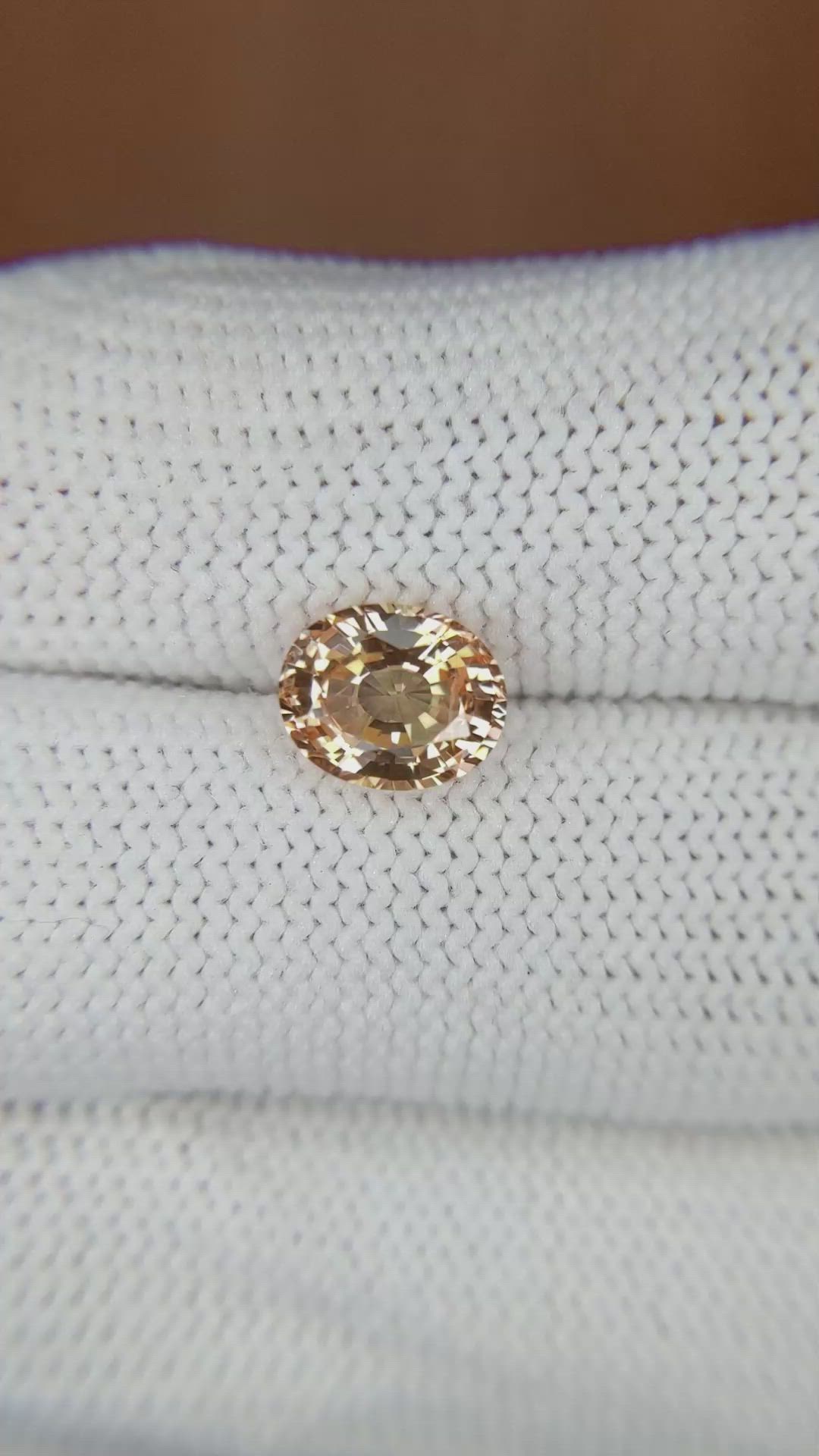 1.83 Ct. Peach Sapphire from Ceylon (Sri Lanka) Size Video