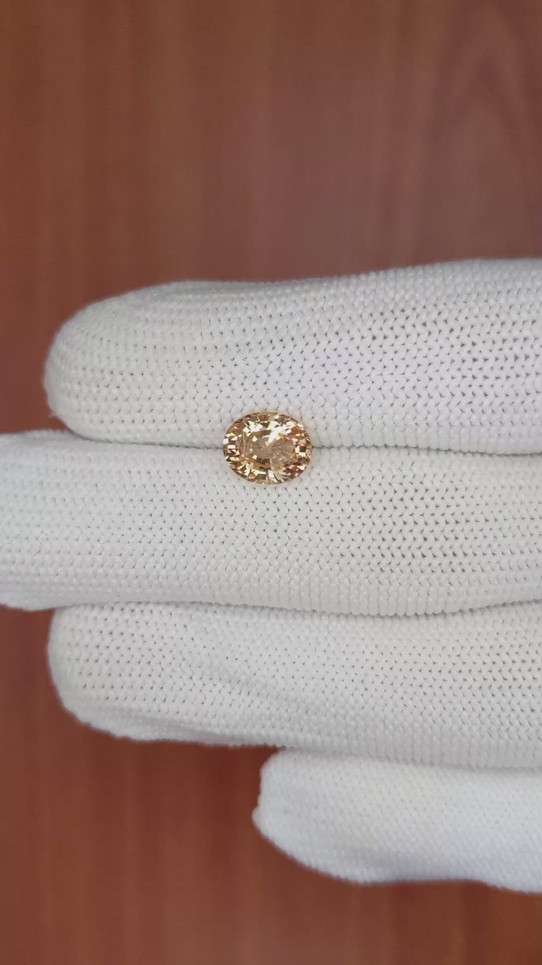 1.83 Ct. Peach Sapphire from Ceylon (Sri Lanka) Size Video