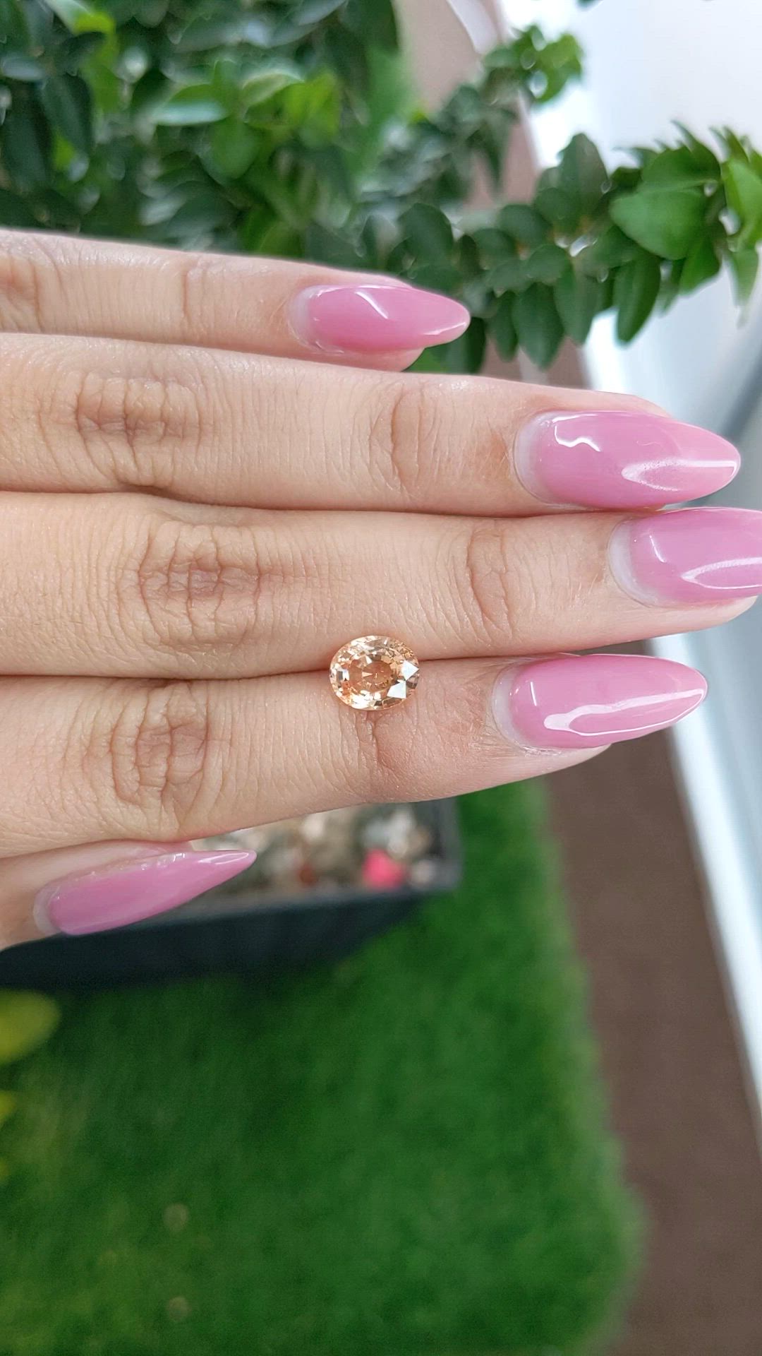 1.83 Ct. Peach Sapphire from Ceylon (Sri Lanka) Size Video