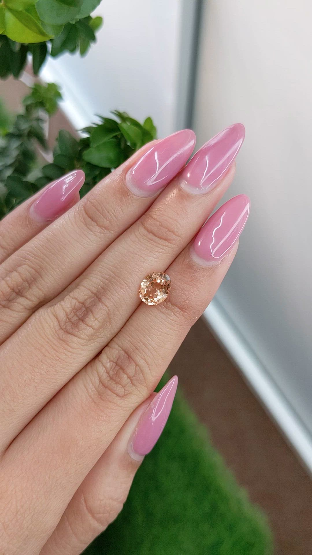 1.83 Ct. Peach Sapphire from Ceylon (Sri Lanka) Size Video