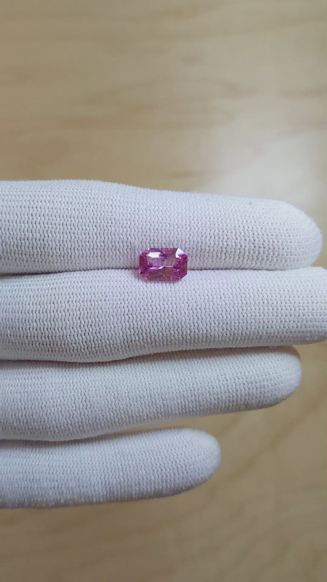 2.14 Ct. Purplish Pink Sapphire from Ceylon (Sri Lanka) Size Video