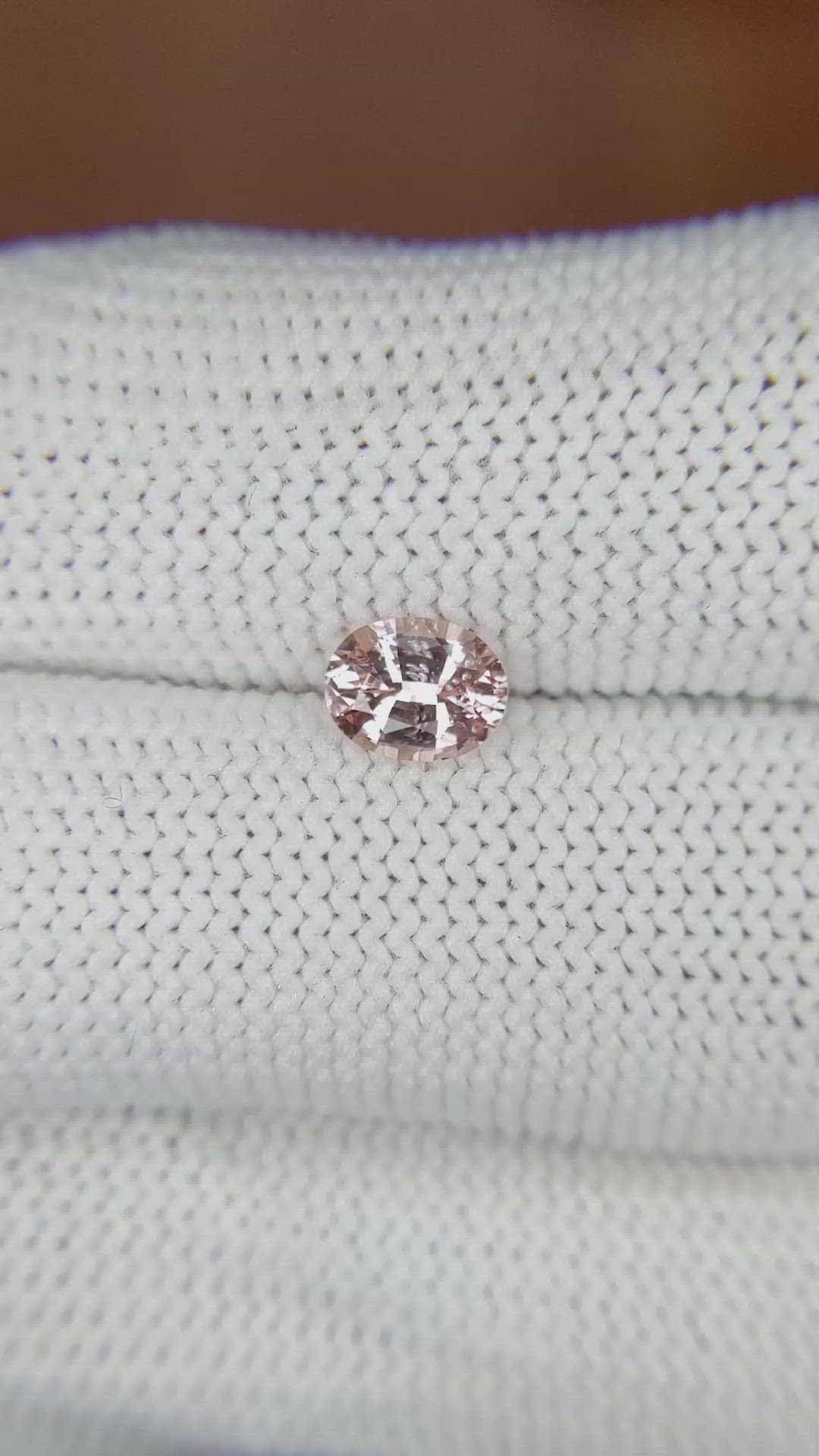 0.81 Ct. Peach Sapphire from Ceylon (Sri Lanka) Size Video