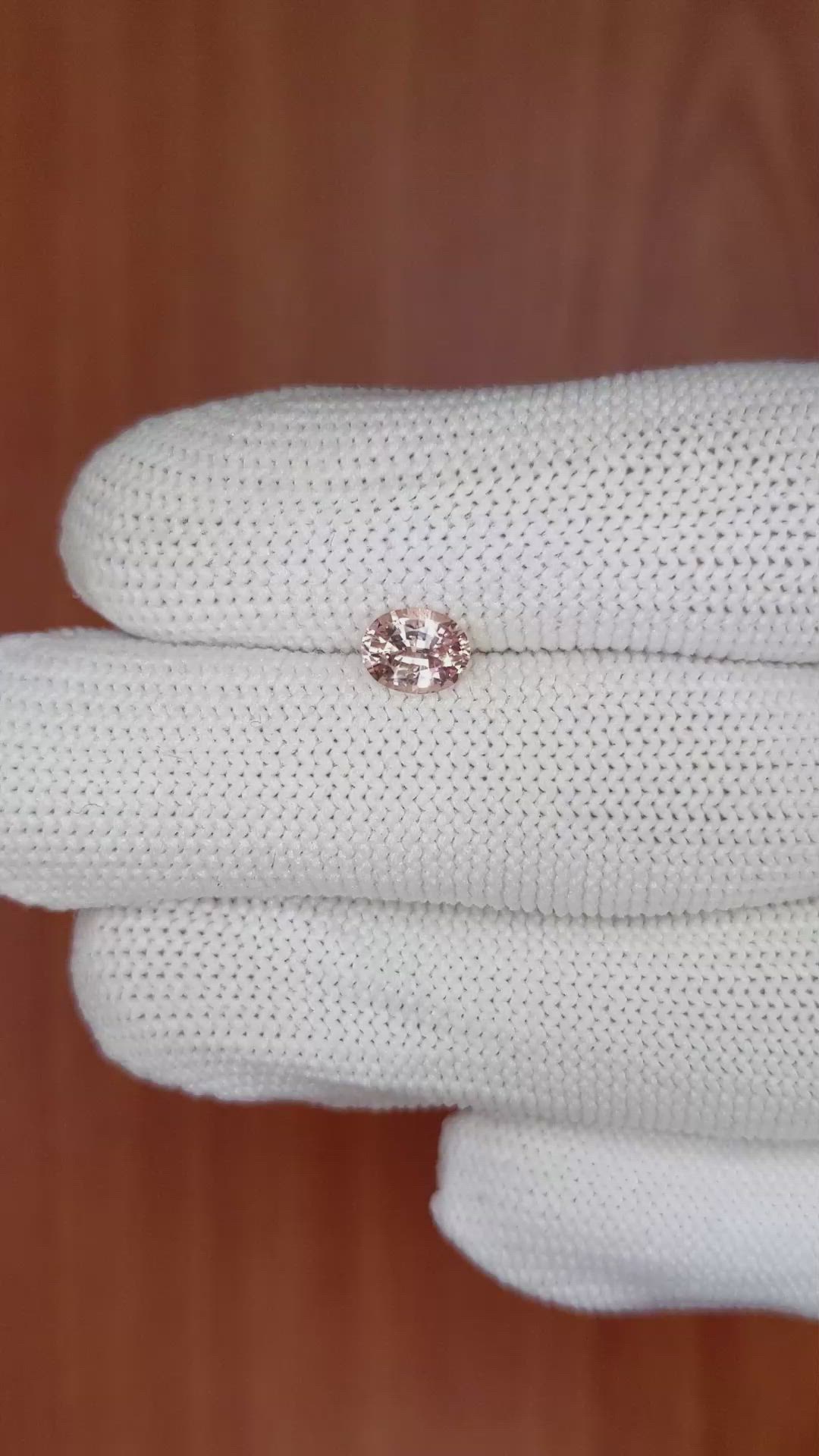 0.81 Ct. Peach Sapphire from Ceylon (Sri Lanka) Size Video