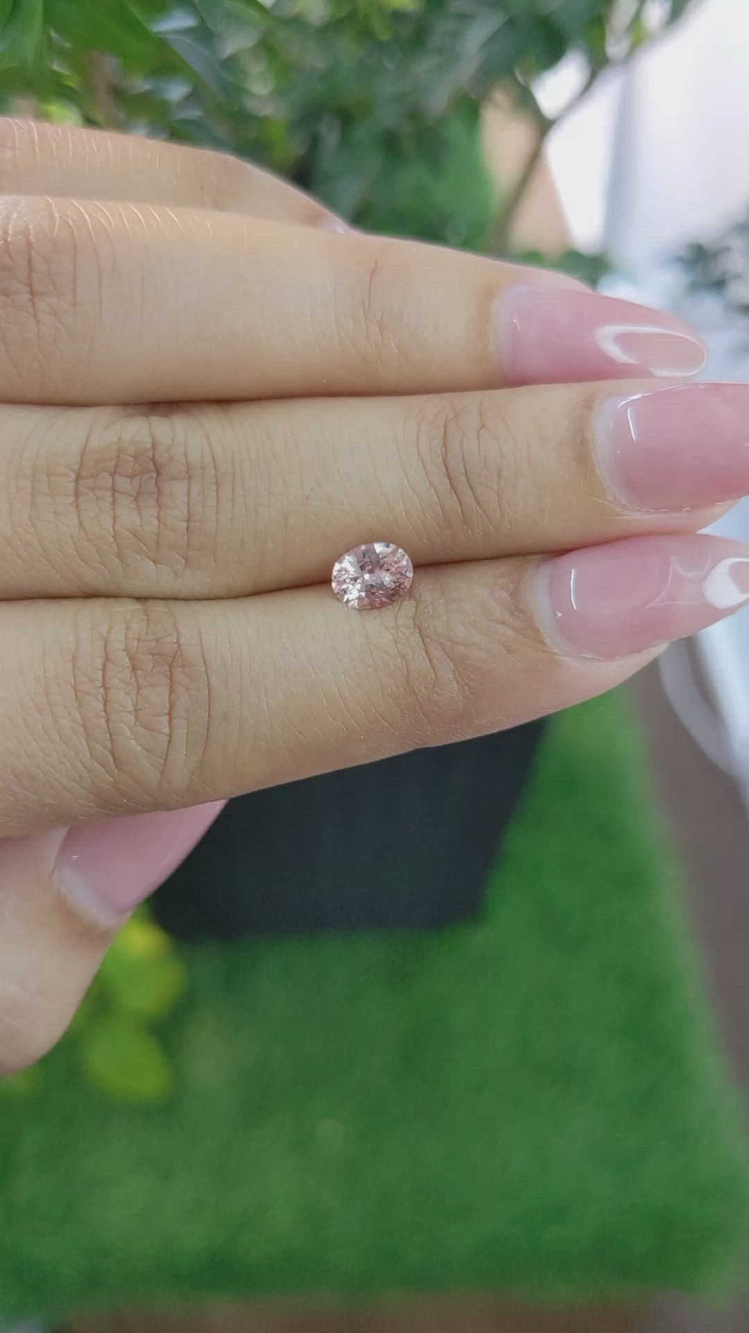 0.81 Ct. Peach Sapphire from Ceylon (Sri Lanka) Size Video