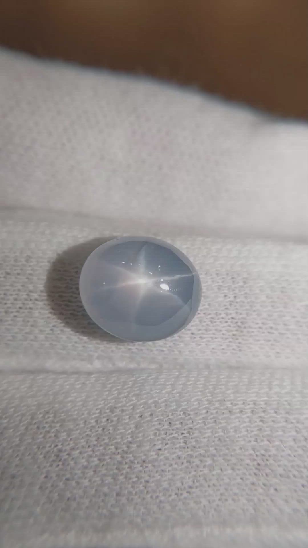8.04 Ct. Greyish Blue Star Sapphire from Ceylon (Sri Lanka) Size Video