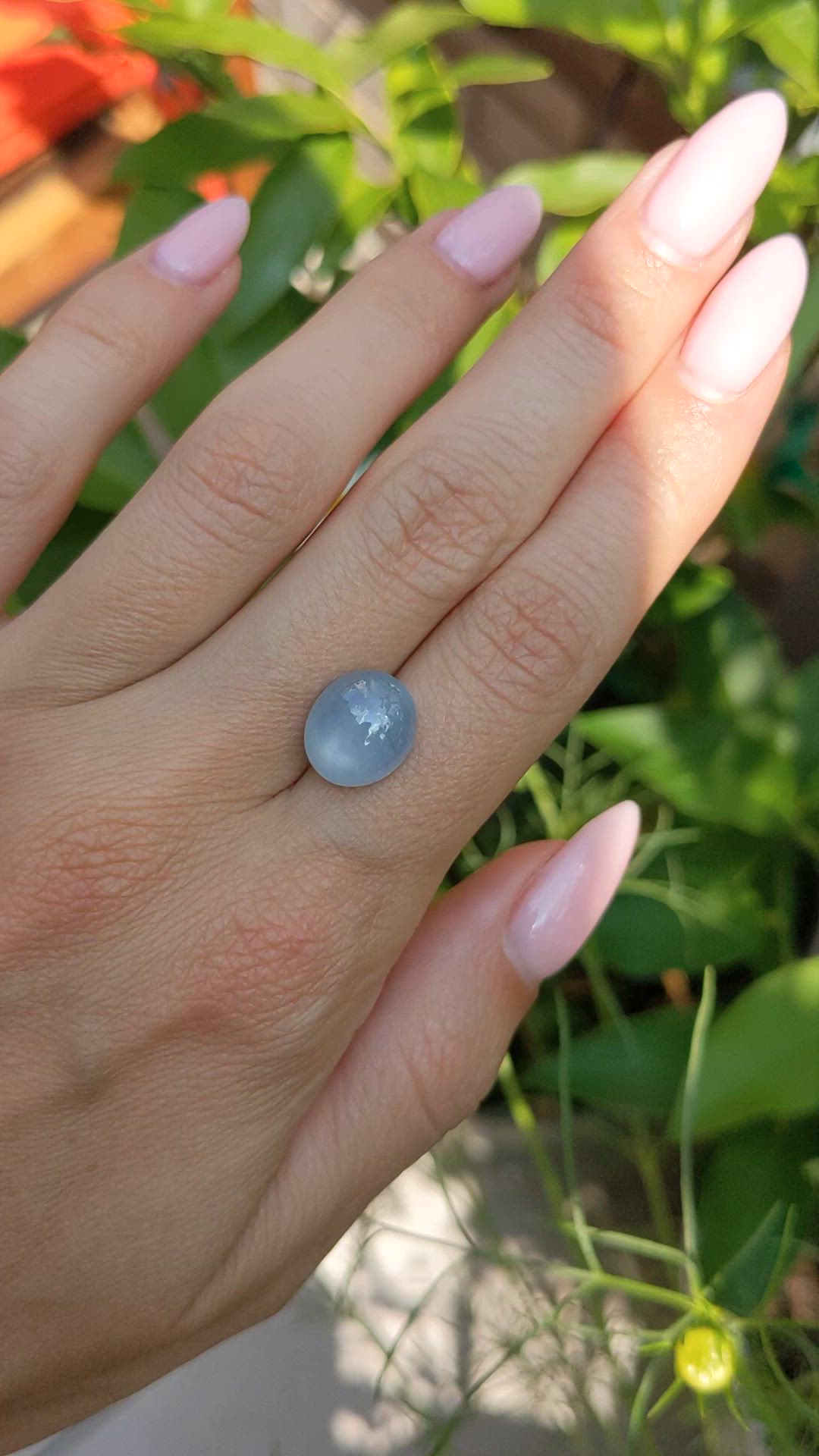 8.04 Ct. Greyish Blue Star Sapphire from Ceylon (Sri Lanka) Size Video