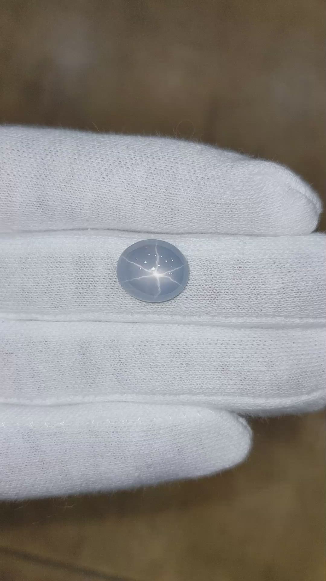 8.04 Ct. Greyish Blue Star Sapphire from Ceylon (Sri Lanka) Size Video