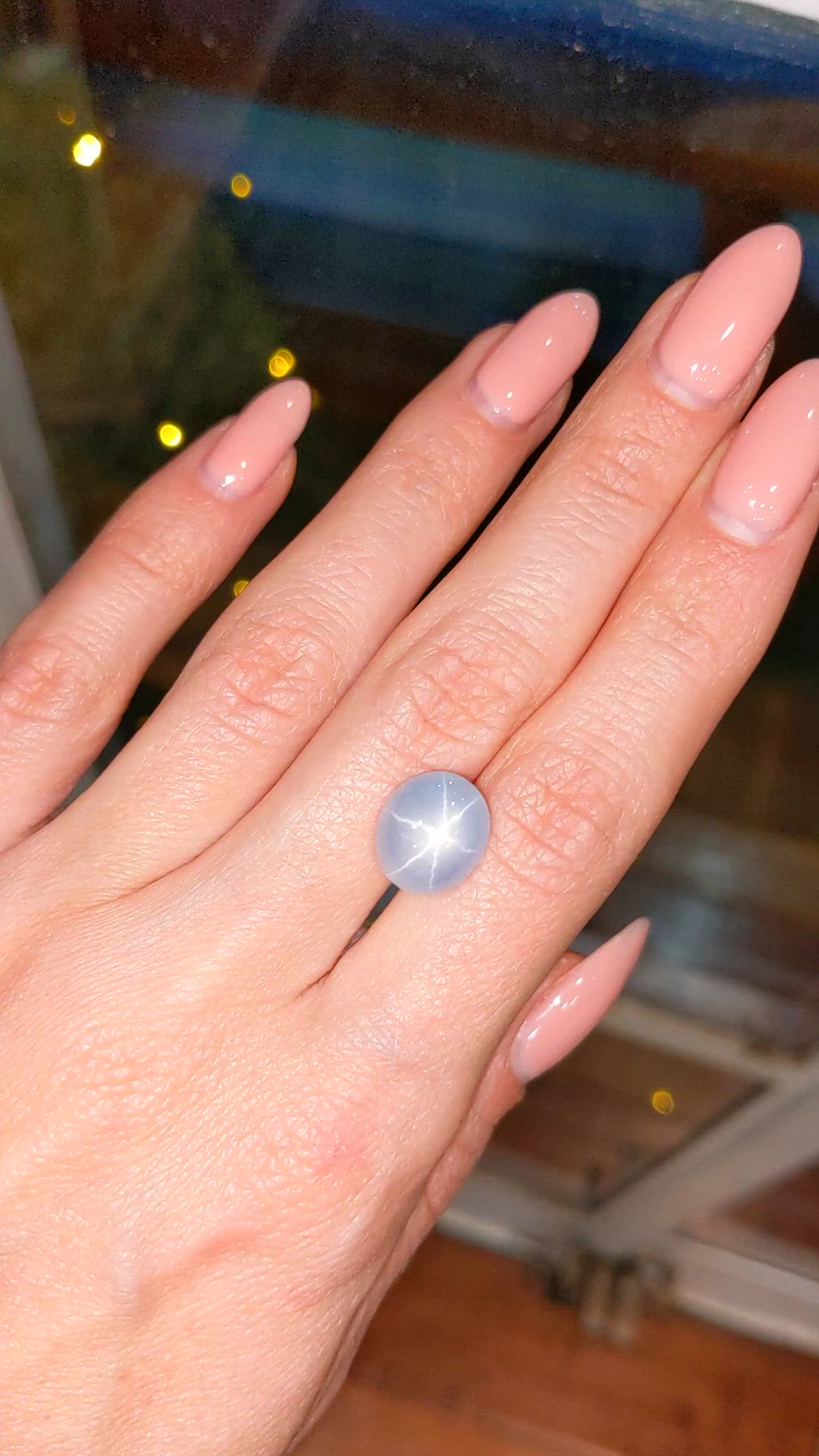 8.04 Ct. Greyish Blue Star Sapphire from Ceylon (Sri Lanka) Size Video