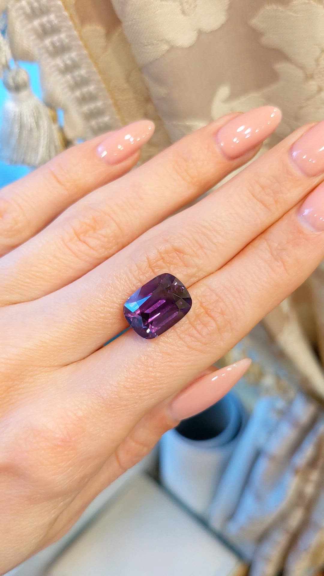 11.11 Ct. Purple Sapphire from Madagascar Size Video